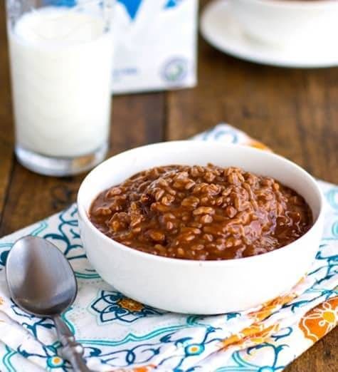 A picture of Champorado {Chocolate Coconut Sticky Rice}