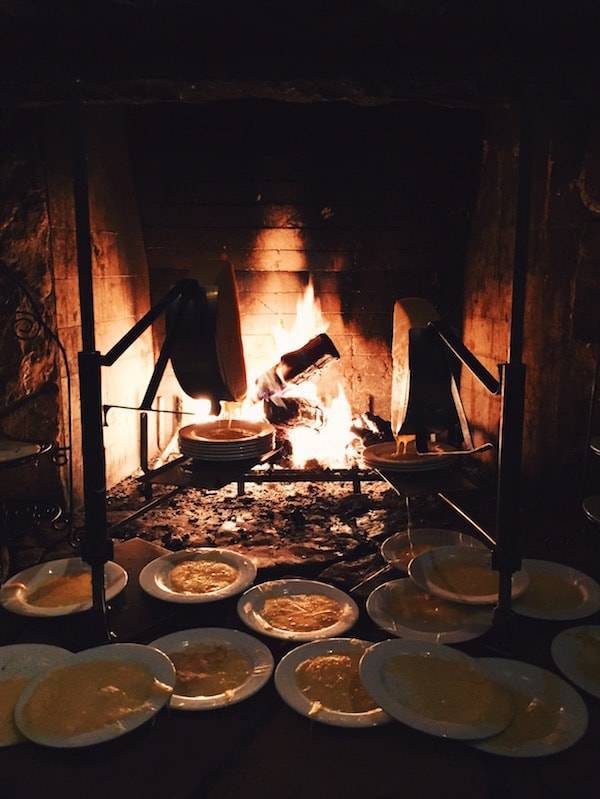 Fireplace.
