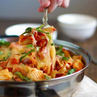 A picture of Baked Caprese Rigatoni