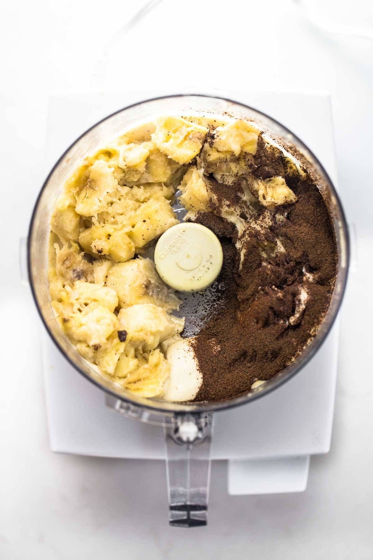 This naturally sweet ice cream is made with ALOHA superfood chocolate and bananas! You won't believe it's only 3 ingredients and 5 minutes to make! | pinchofyum.com