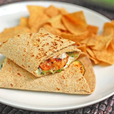 A picture of Garlic Shrimp and Zucchini Wrap